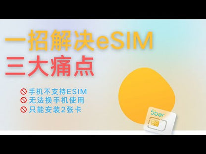 5ber 物理携帯電話カードは最大 15 個の eSIM を保存でき、eSIM を物理 SIM カードに変換し、eSIM をサポートしていない携帯電話でも eSIM を使用できるようにします (2 品目で 10% オフ、5 品目で 20% オフ)