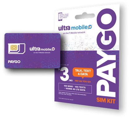 Paygo手机卡，T-Mobile网络，月租三美元，可转为eSIM，现货顺丰速发！